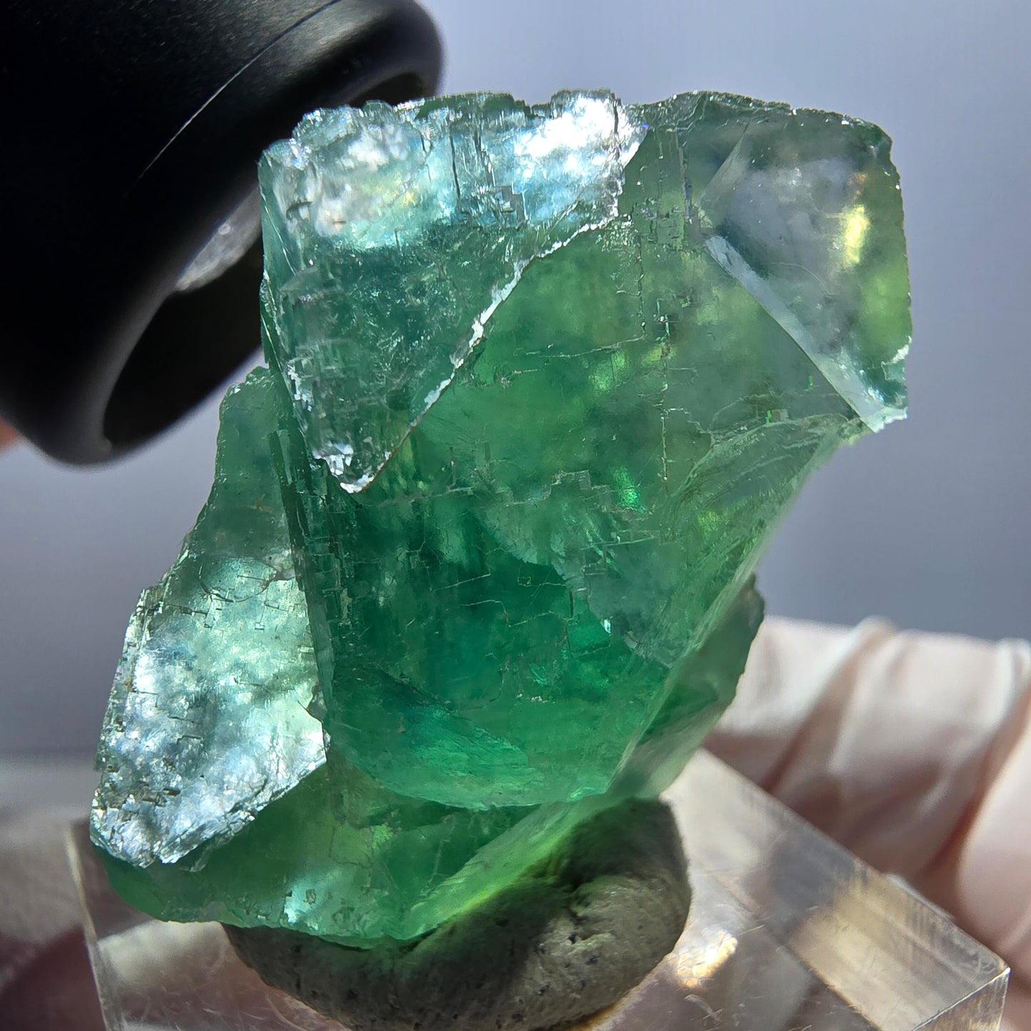Klarer Phantom Fluorit Würfel parkettiert, grün Okorusu, Namibia 30*28*17mm