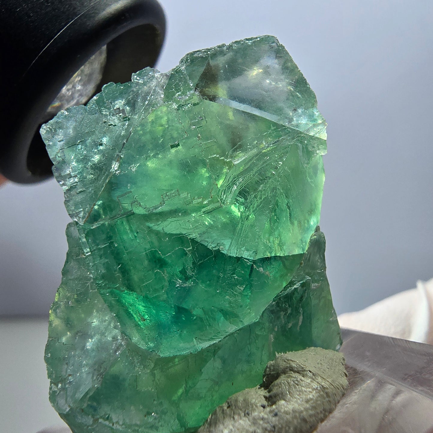 Klarer Phantom Fluorit Würfel parkettiert, grün Okorusu, Namibia 30*28*17mm