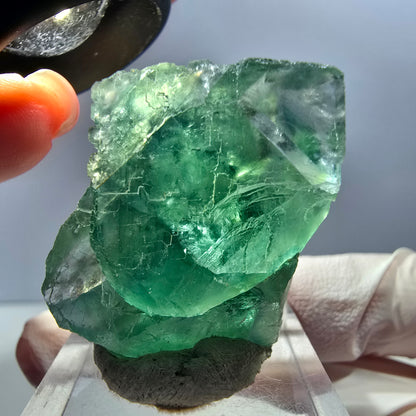 Klarer Phantom Fluorit Würfel parkettiert, grün Okorusu, Namibia 30*28*17mm