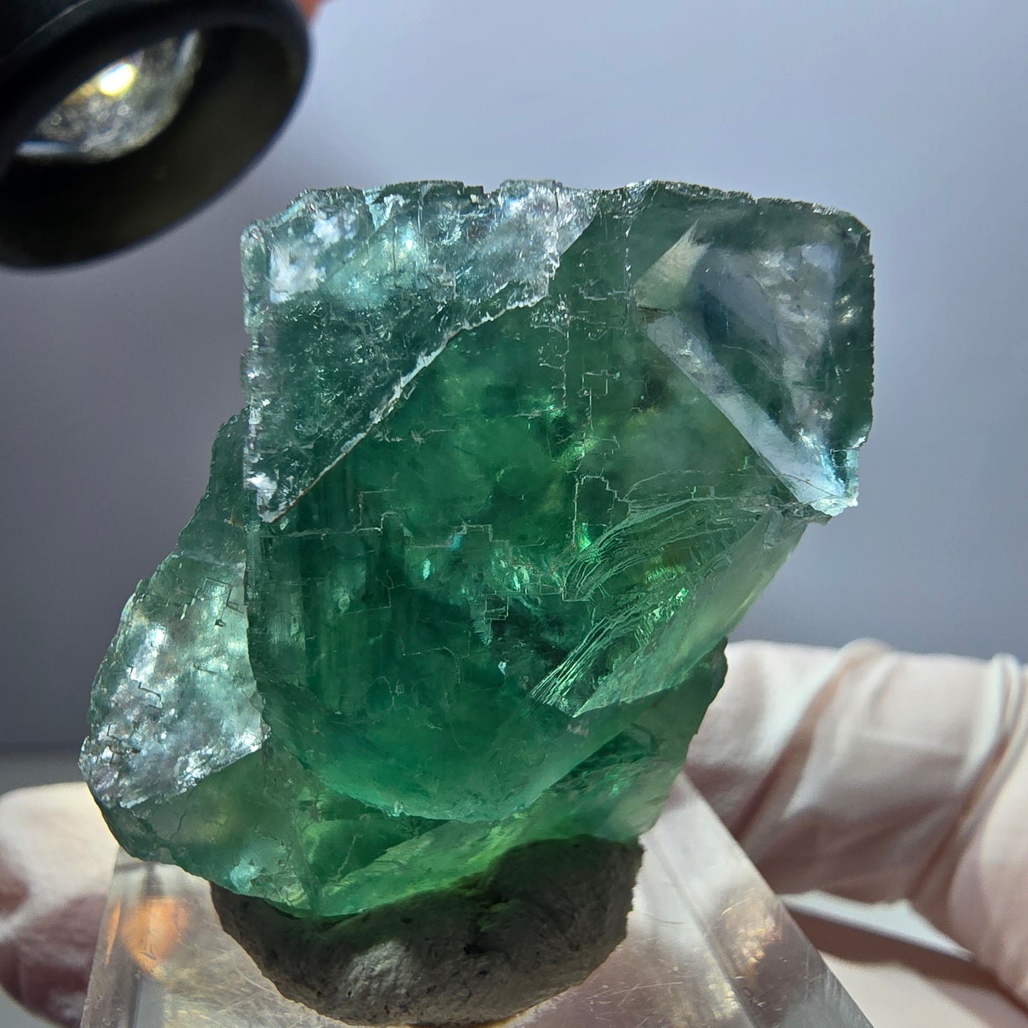 Klarer Phantom Fluorit Würfel parkettiert, grün Okorusu, Namibia 30*28*17mm