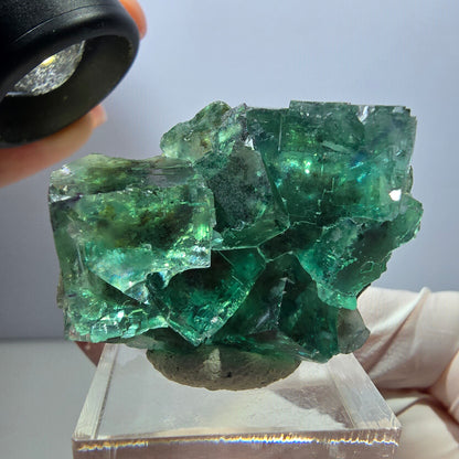 Klarer Phantom Fluorit Würfel parkettiert, grün Okorusu, Namibia 38*28*22mm