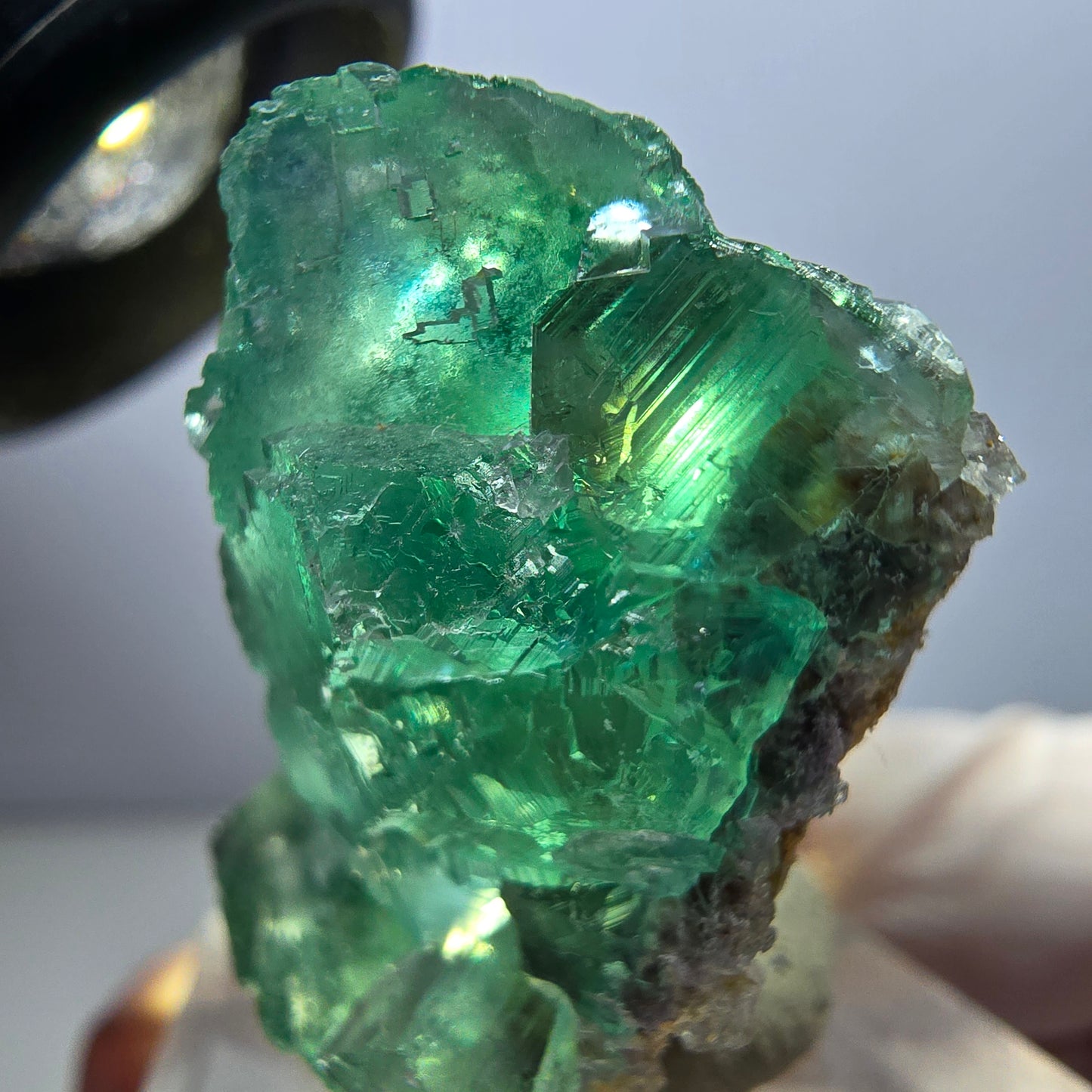 Klarer Phantom Fluorit Würfel parkettiert, grün Okorusu, Namibia 38*28*22mm
