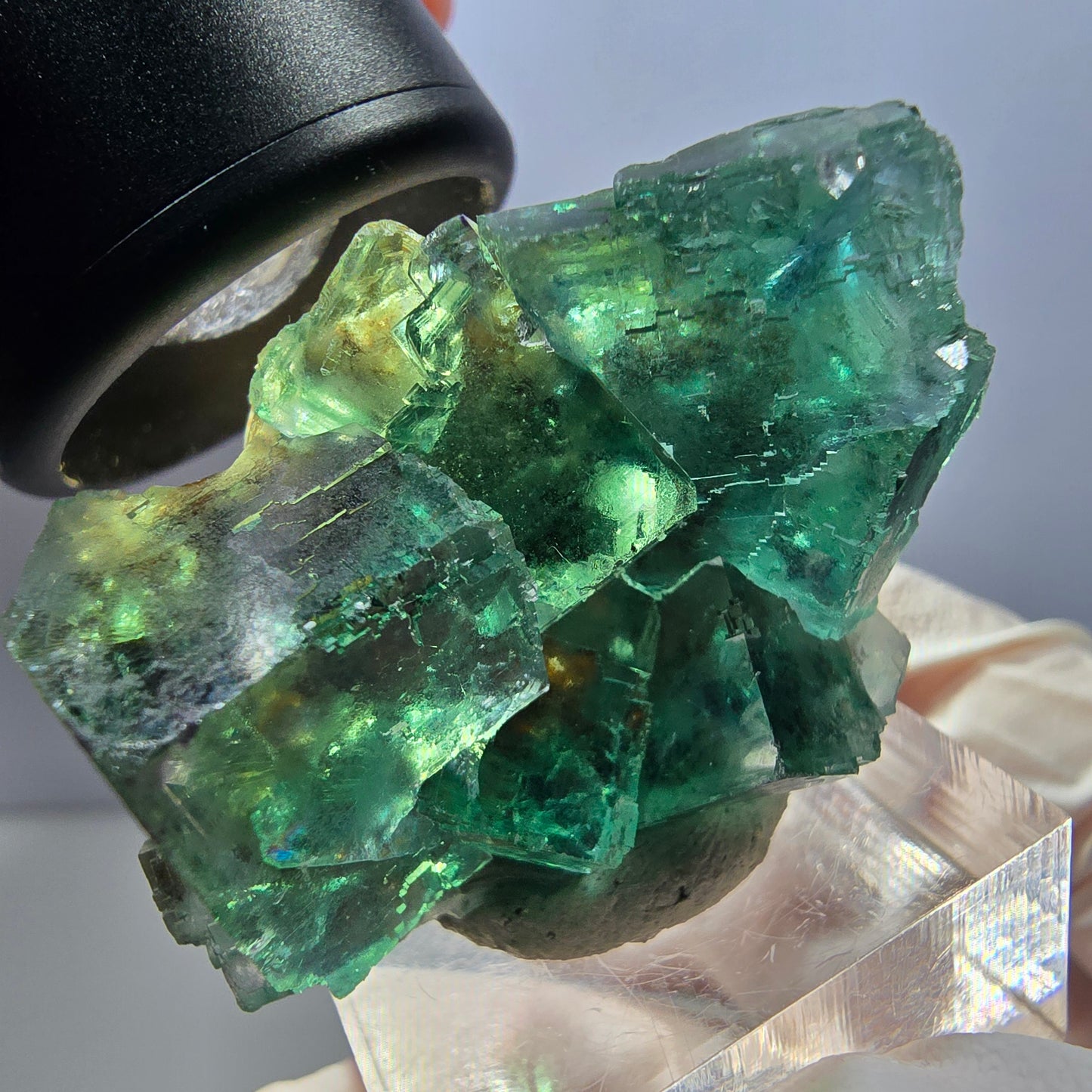 Klarer Phantom Fluorit Würfel parkettiert, grün Okorusu, Namibia 38*28*22mm