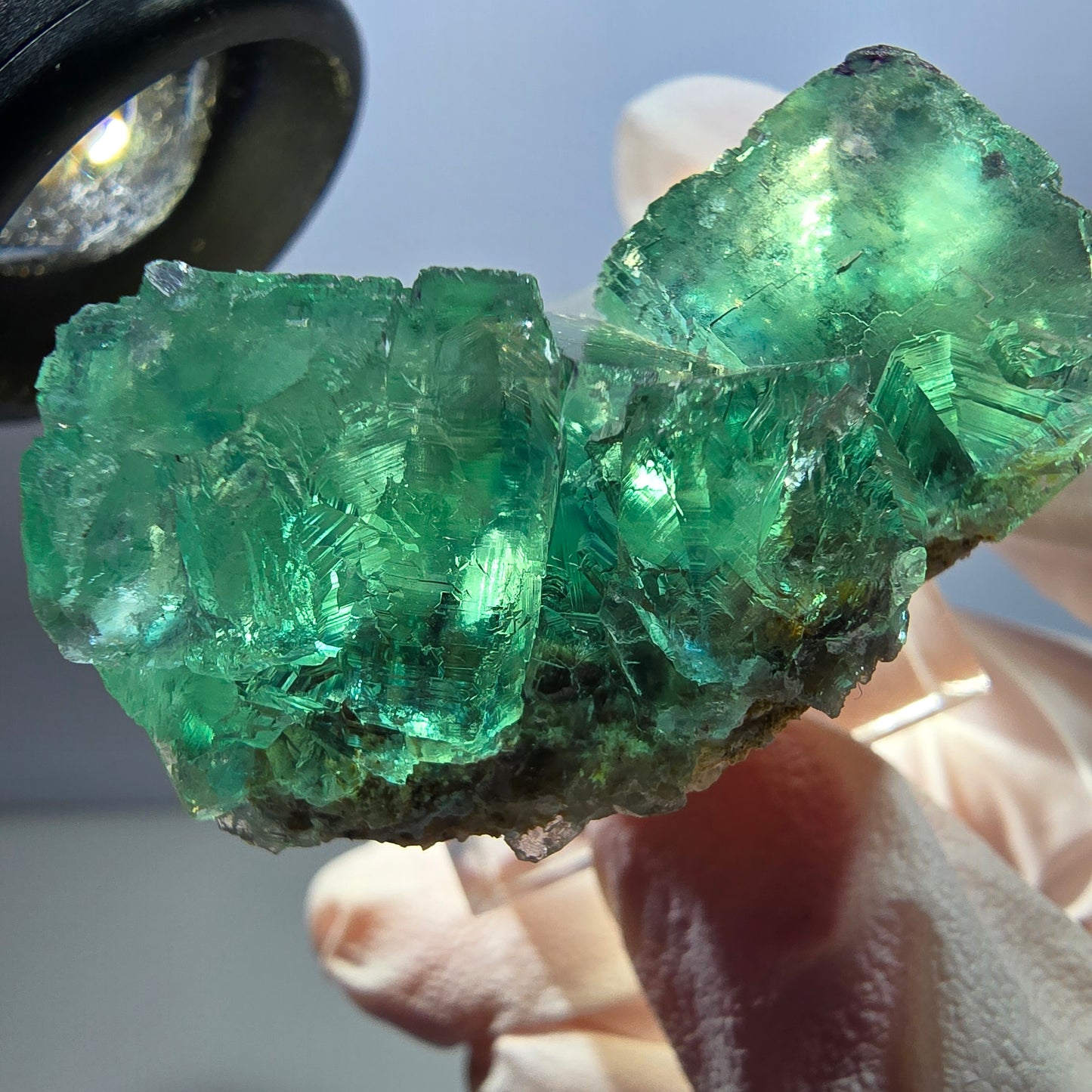Klarer Phantom Fluorit Würfel parkettiert, grün Okorusu, Namibia 38*28*22mm