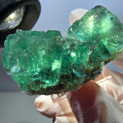 Klarer Phantom Fluorit Würfel parkettiert, grün Okorusu, Namibia 38*28*22mm