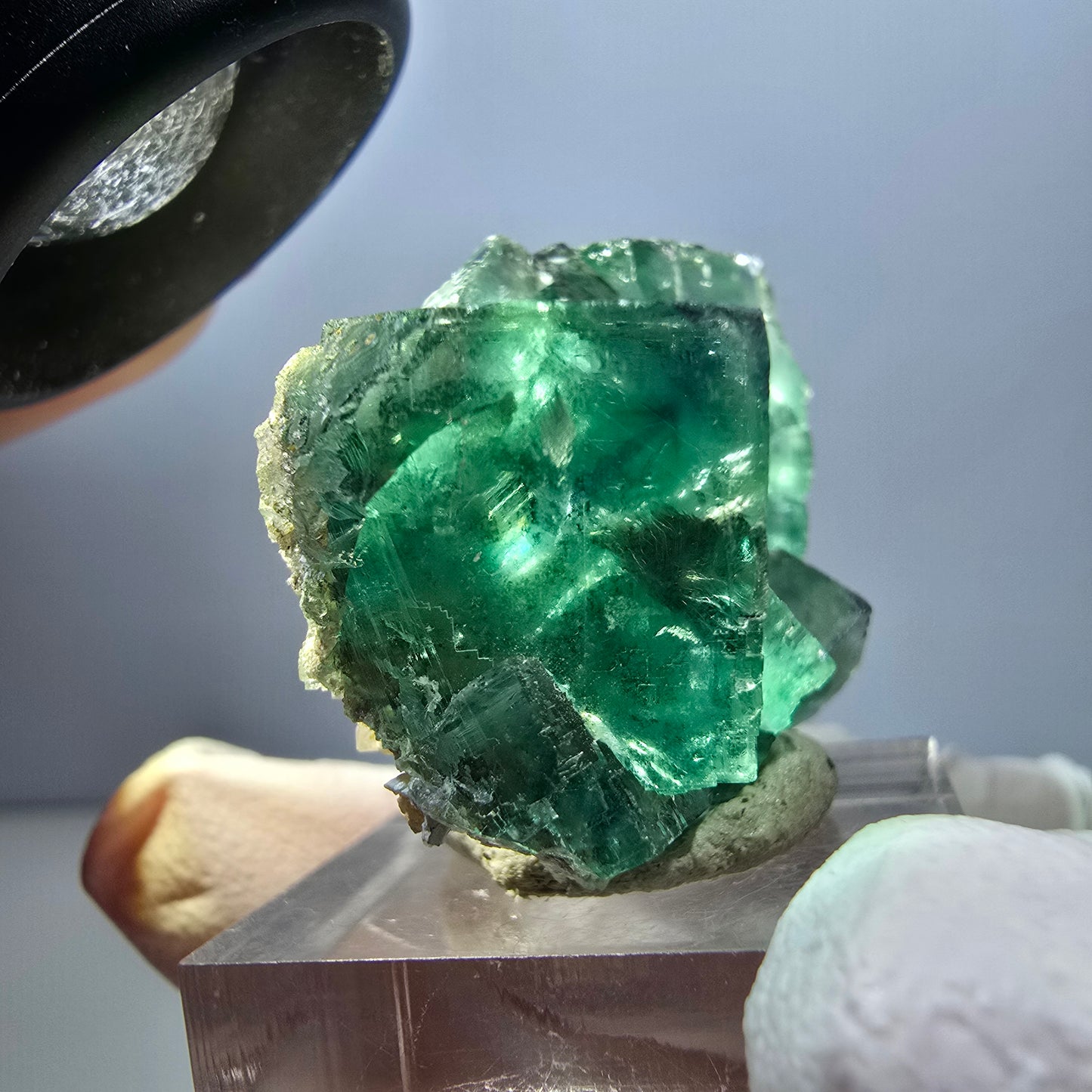 Klarer Phantom Fluorit Würfel parkettiert, grün Okorusu, Namibia 38*28*22mm