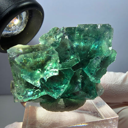 Klarer Phantom Fluorit Würfel parkettiert, grün Okorusu, Namibia 38*28*22mm