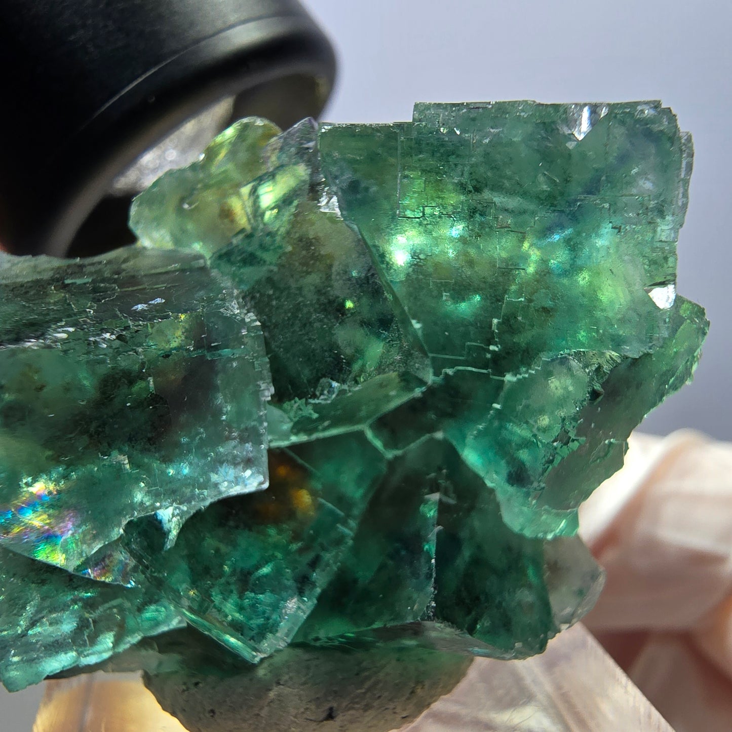 Klarer Phantom Fluorit Würfel parkettiert, grün Okorusu, Namibia 38*28*22mm