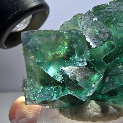 Klarer Phantom Fluorit Würfel parkettiert, grün Okorusu, Namibia 38*28*22mm