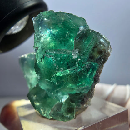 Klarer Phantom Fluorit Würfel parkettiert, grün Okorusu, Namibia 38*28*22mm