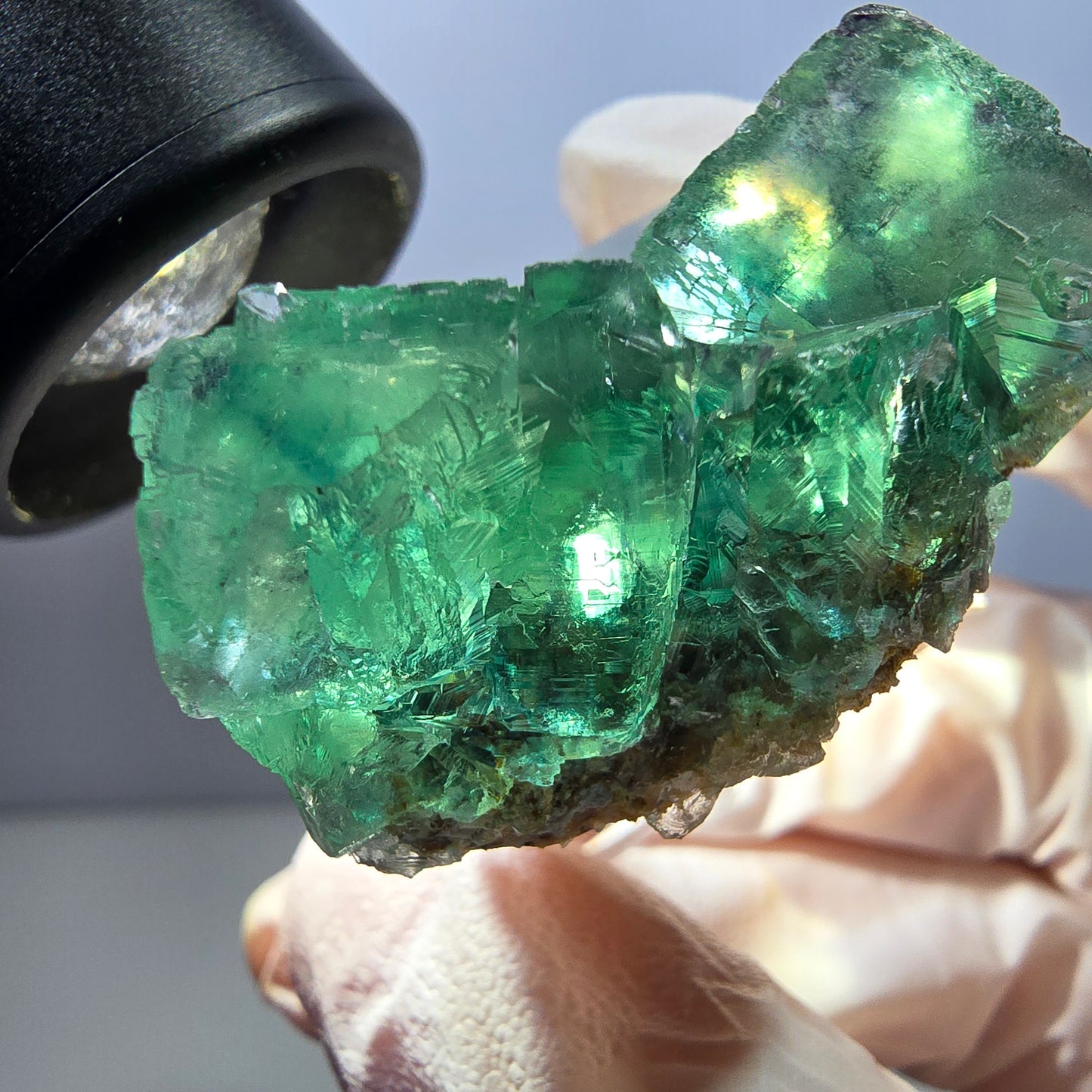 Klarer Phantom Fluorit Würfel parkettiert, grün Okorusu, Namibia 38*28*22mm