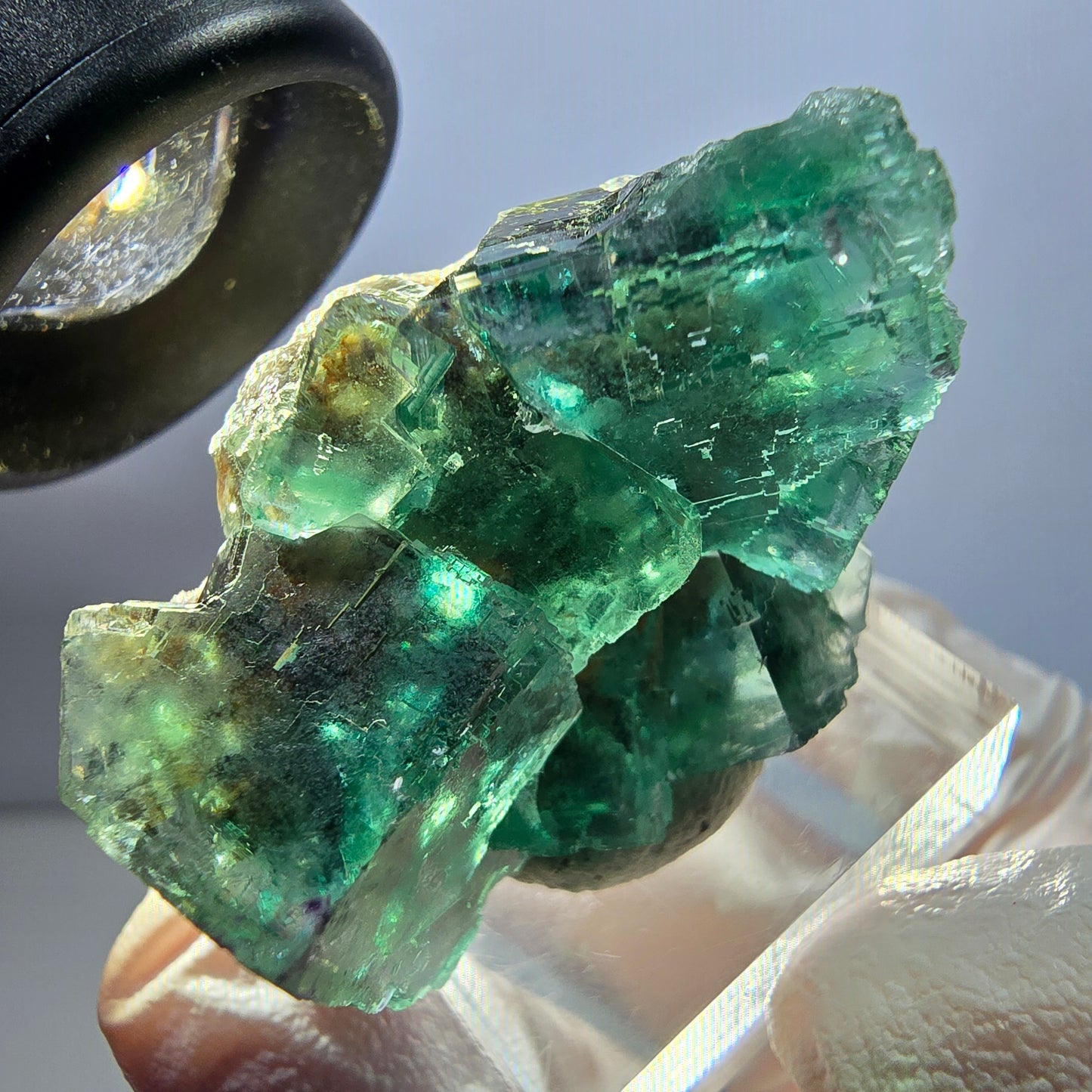 Klarer Phantom Fluorit Würfel parkettiert, grün Okorusu, Namibia 38*28*22mm