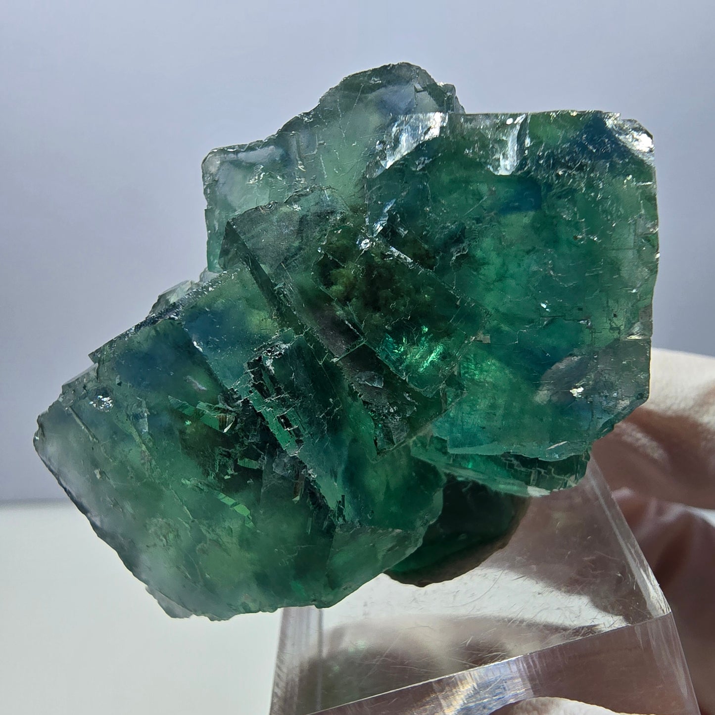 Klarer Phantom Fluorit Würfel parkettiert, grün Okorusu, Namibia 49*36*22mm