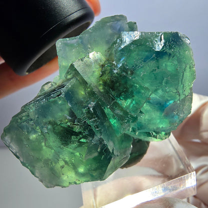 Klarer Phantom Fluorit Würfel parkettiert, grün Okorusu, Namibia 49*36*22mm