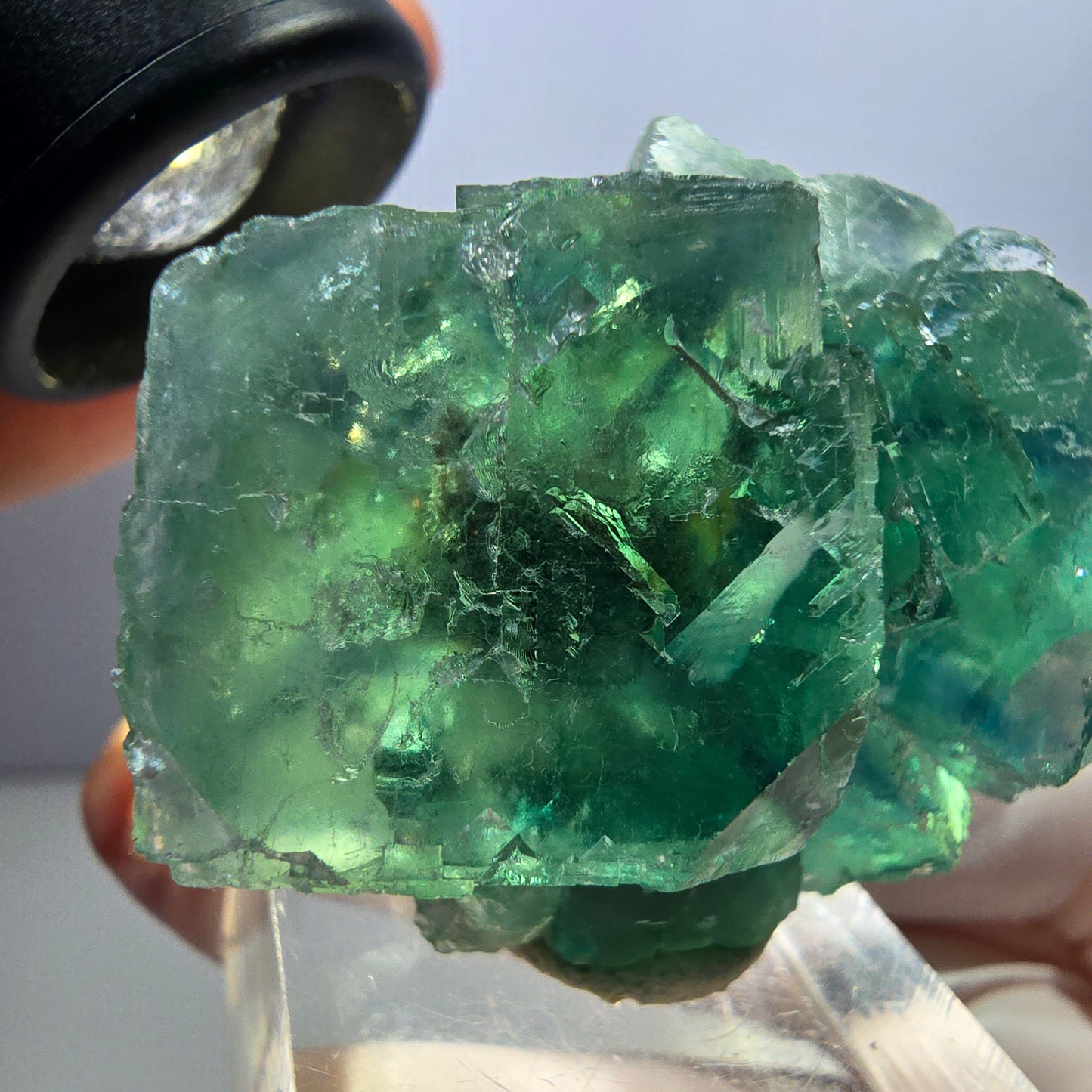 Klarer Phantom Fluorit Würfel parkettiert, grün Okorusu, Namibia 49*36*22mm