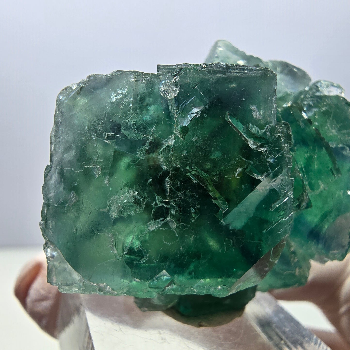 Klarer Phantom Fluorit Würfel parkettiert, grün Okorusu, Namibia 49*36*22mm