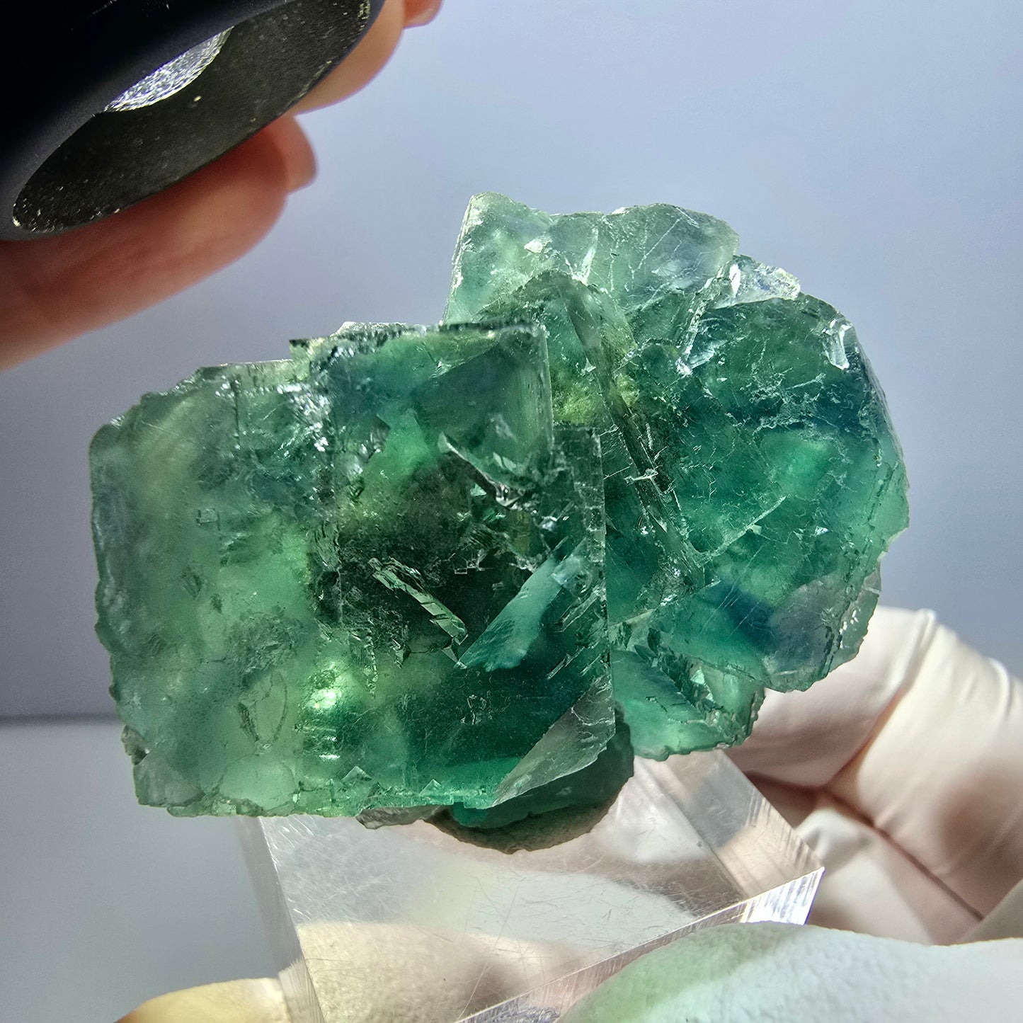Klarer Phantom Fluorit Würfel parkettiert, grün Okorusu, Namibia 49*36*22mm