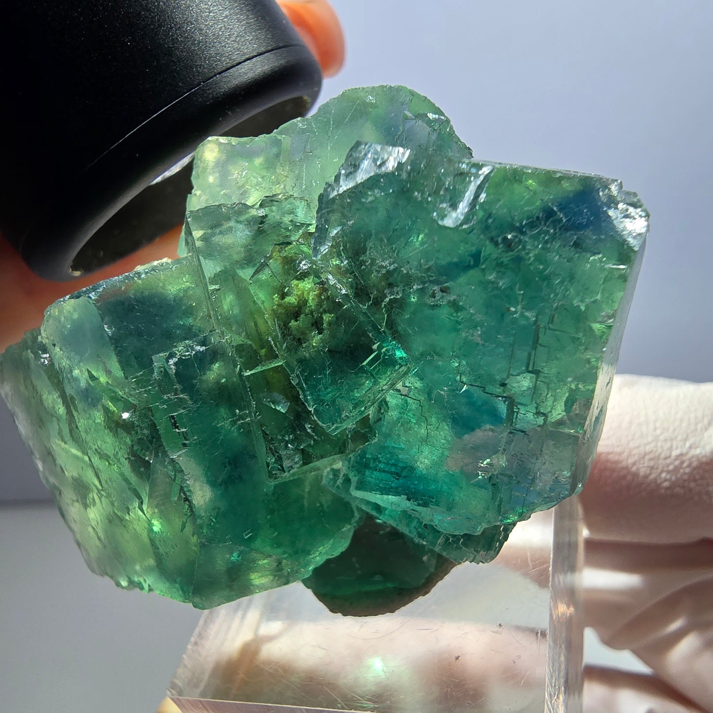 Klarer Phantom Fluorit Würfel parkettiert, grün Okorusu, Namibia 49*36*22mm