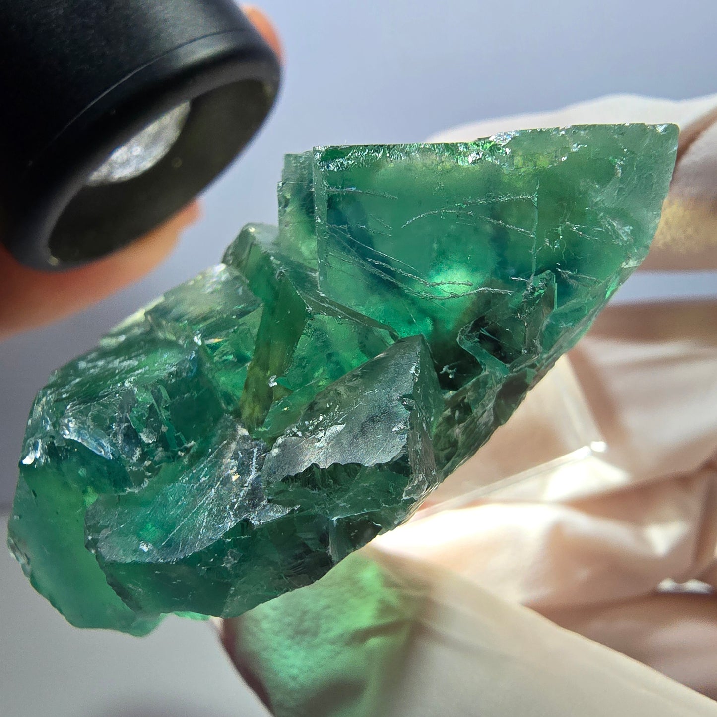Klarer Phantom Fluorit Würfel parkettiert, grün Okorusu, Namibia 49*36*22mm