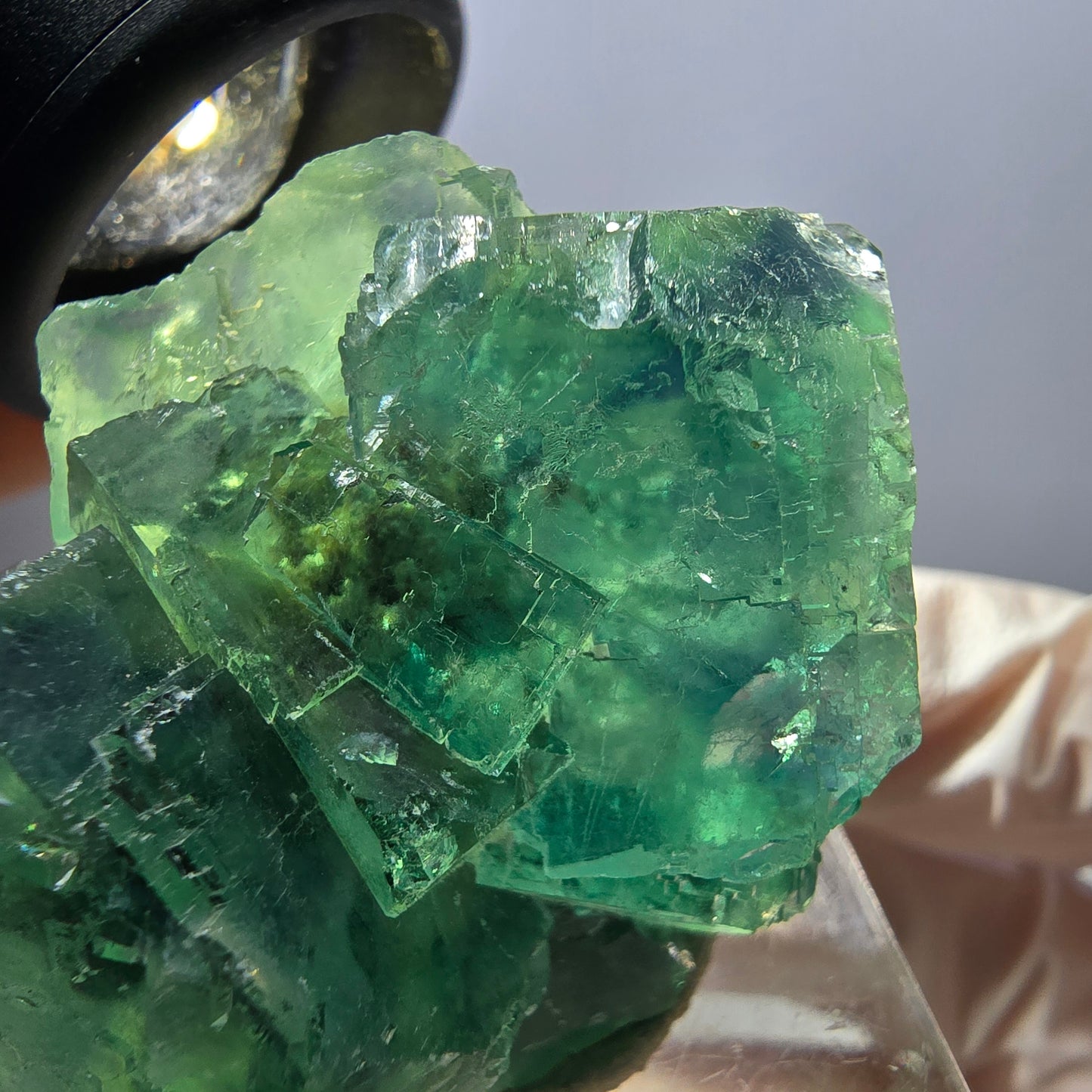 Klarer Phantom Fluorit Würfel parkettiert, grün Okorusu, Namibia 49*36*22mm