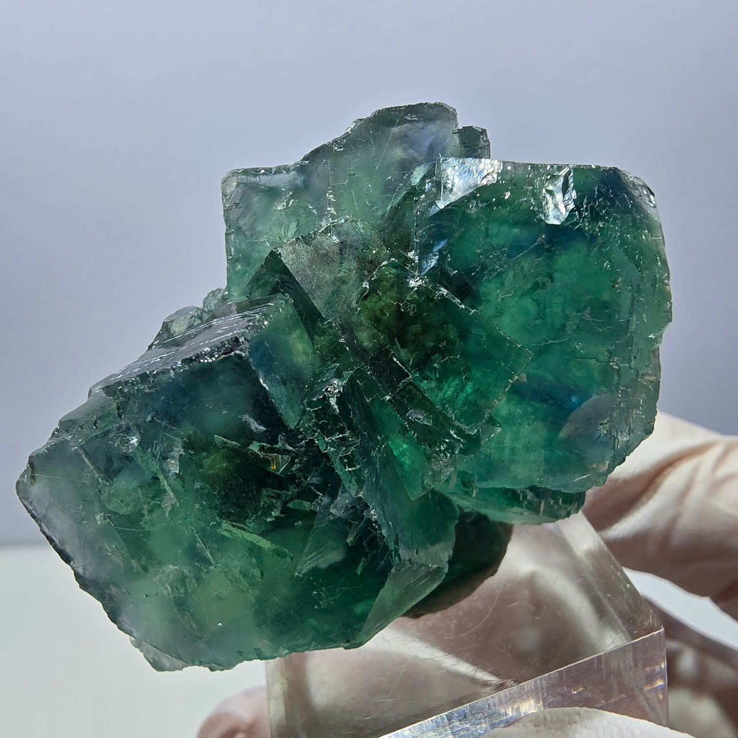 Klarer Phantom Fluorit Würfel parkettiert, grün Okorusu, Namibia 49*36*22mm