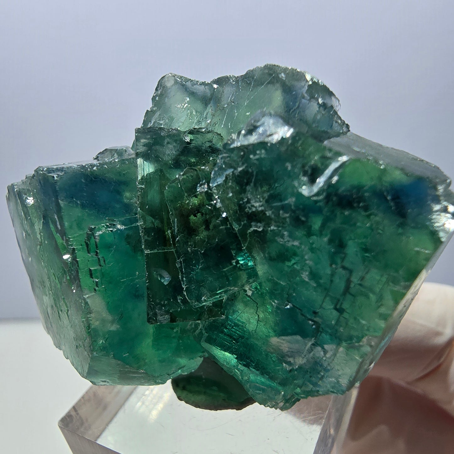 Klarer Phantom Fluorit Würfel parkettiert, grün Okorusu, Namibia 49*36*22mm