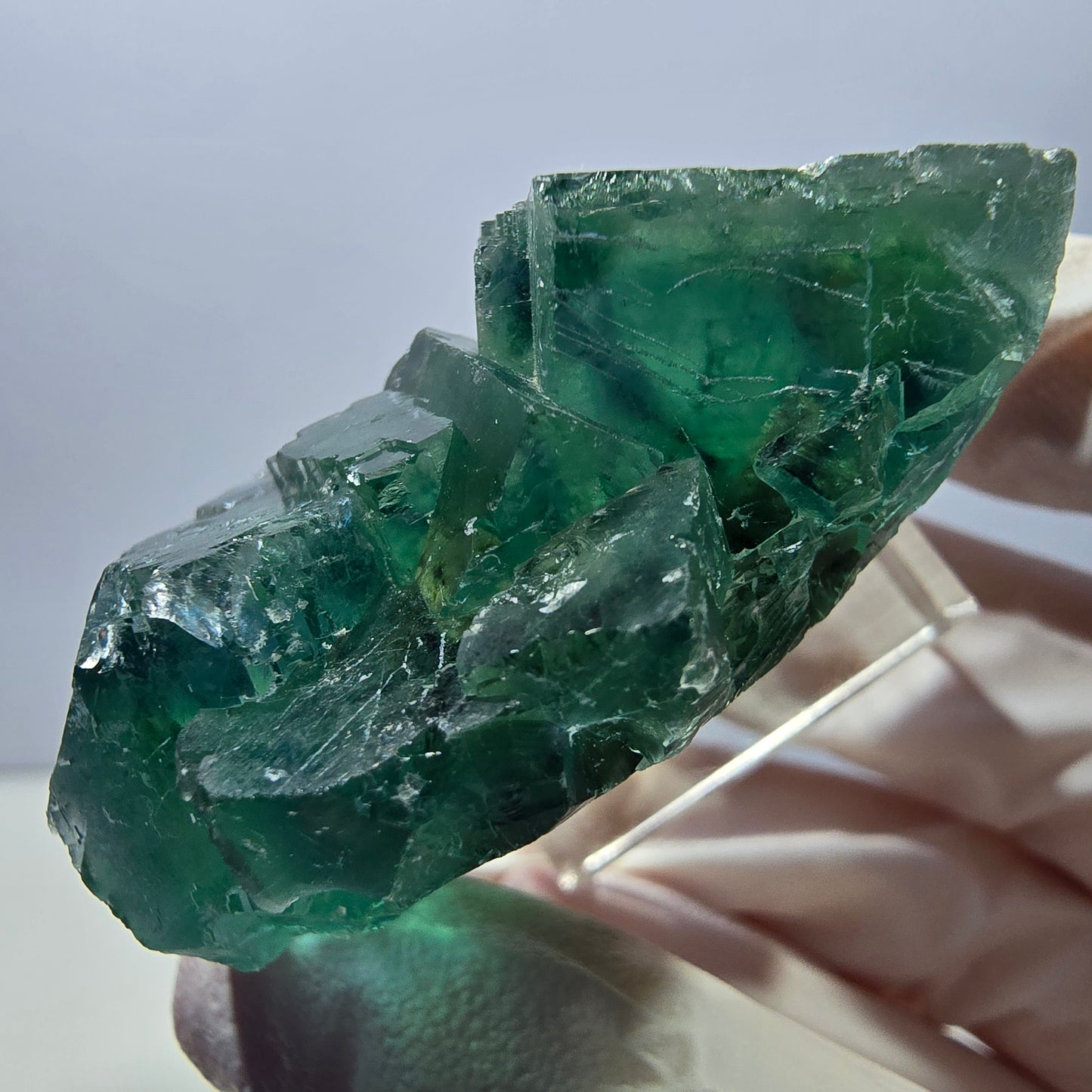 Klarer Phantom Fluorit Würfel parkettiert, grün Okorusu, Namibia 49*36*22mm
