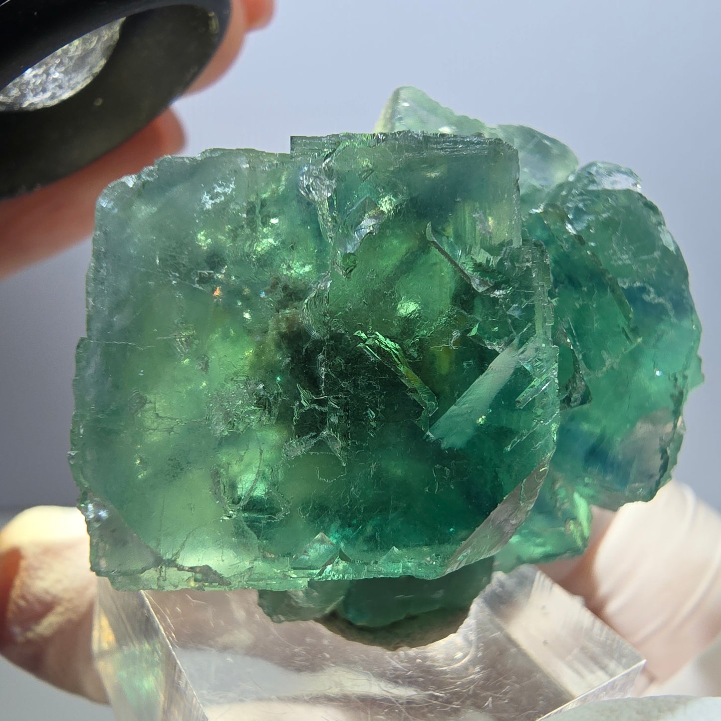 Klarer Phantom Fluorit Würfel parkettiert, grün Okorusu, Namibia 49*36*22mm
