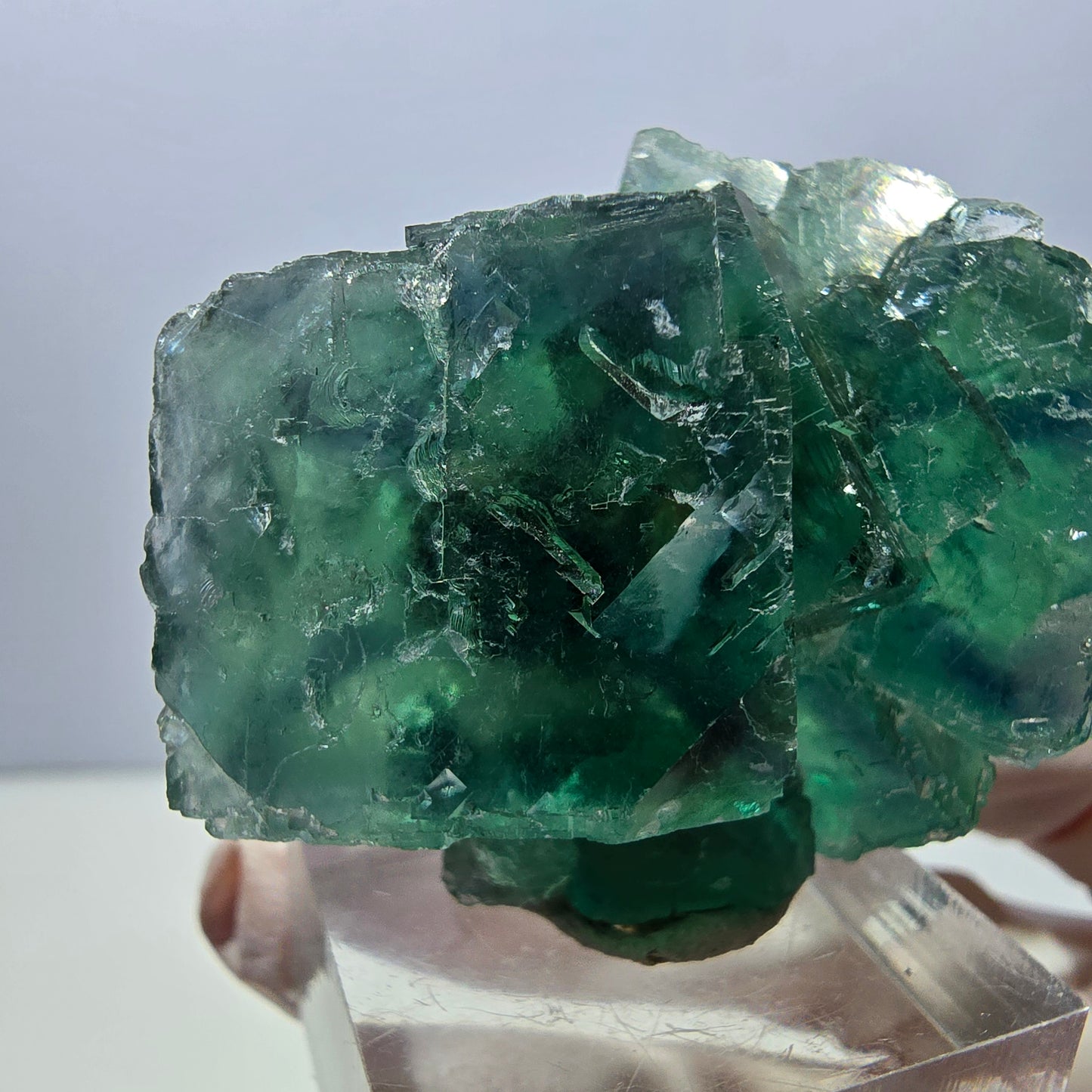 Klarer Phantom Fluorit Würfel parkettiert, grün Okorusu, Namibia 49*36*22mm