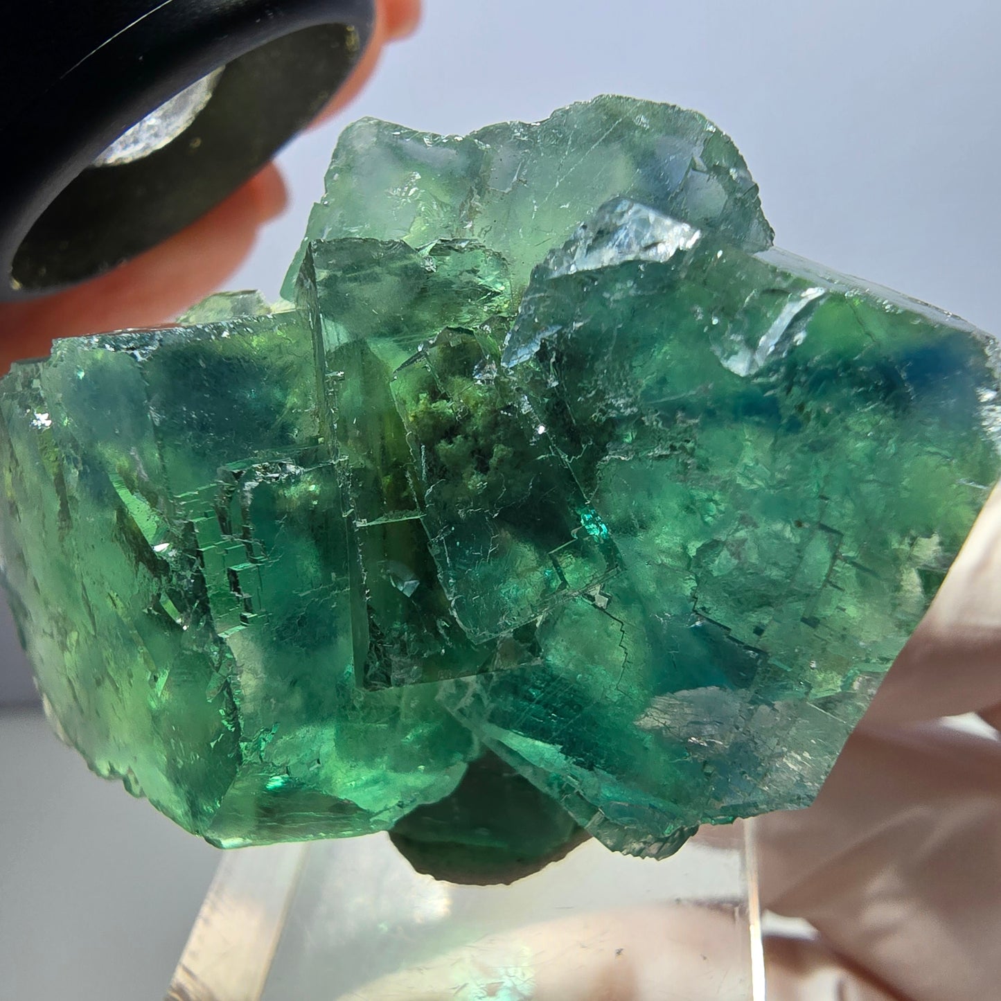 Klarer Phantom Fluorit Würfel parkettiert, grün Okorusu, Namibia 49*36*22mm
