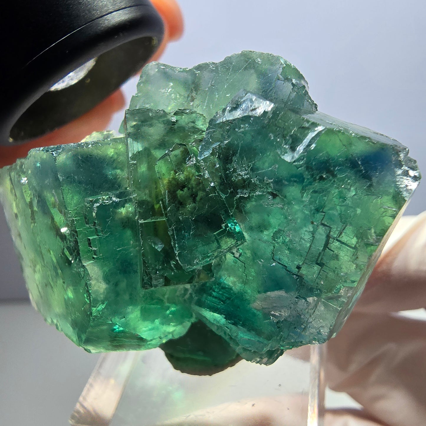 Klarer Phantom Fluorit Würfel parkettiert, grün Okorusu, Namibia 49*36*22mm