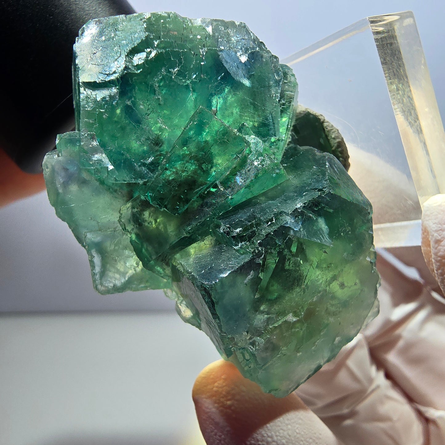 Klarer Phantom Fluorit Würfel parkettiert, grün Okorusu, Namibia 49*36*22mm