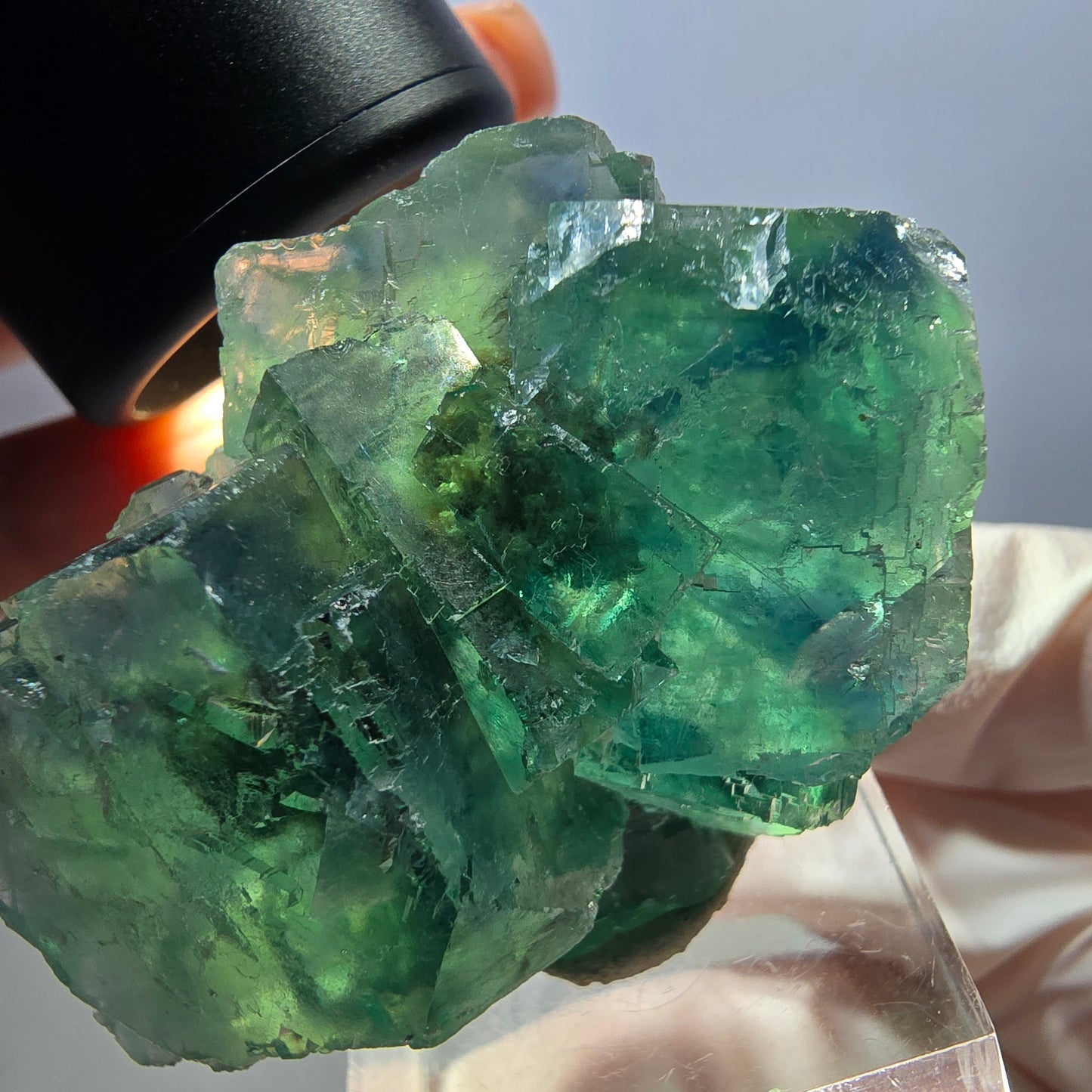Klarer Phantom Fluorit Würfel parkettiert, grün Okorusu, Namibia 49*36*22mm