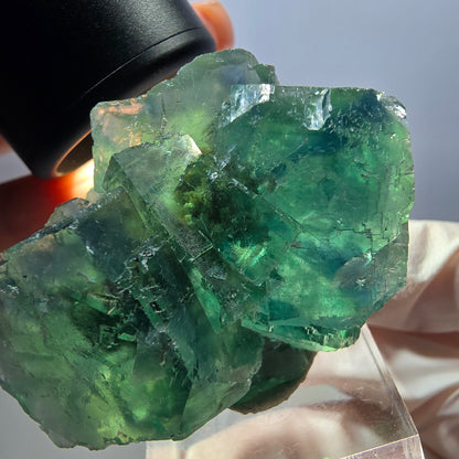 Klarer Phantom Fluorit Würfel parkettiert, grün Okorusu, Namibia 49*36*22mm