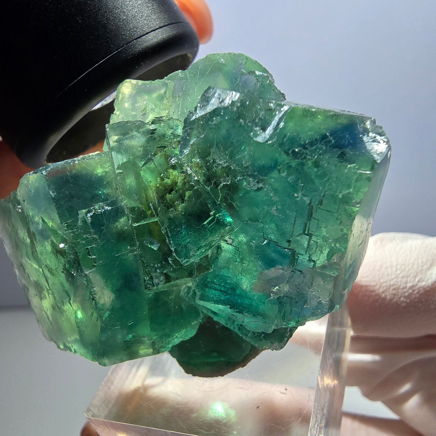 Klarer Phantom Fluorit Würfel parkettiert, grün Okorusu, Namibia 49*36*22mm