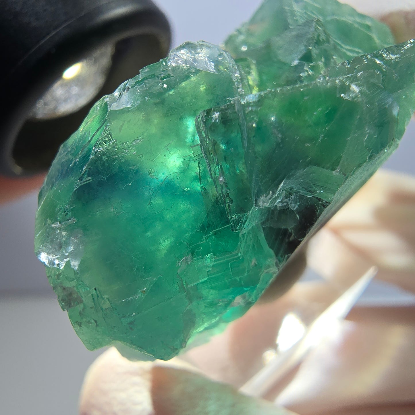 Klarer Phantom Fluorit Würfel parkettiert, grün Okorusu, Namibia 49*36*22mm