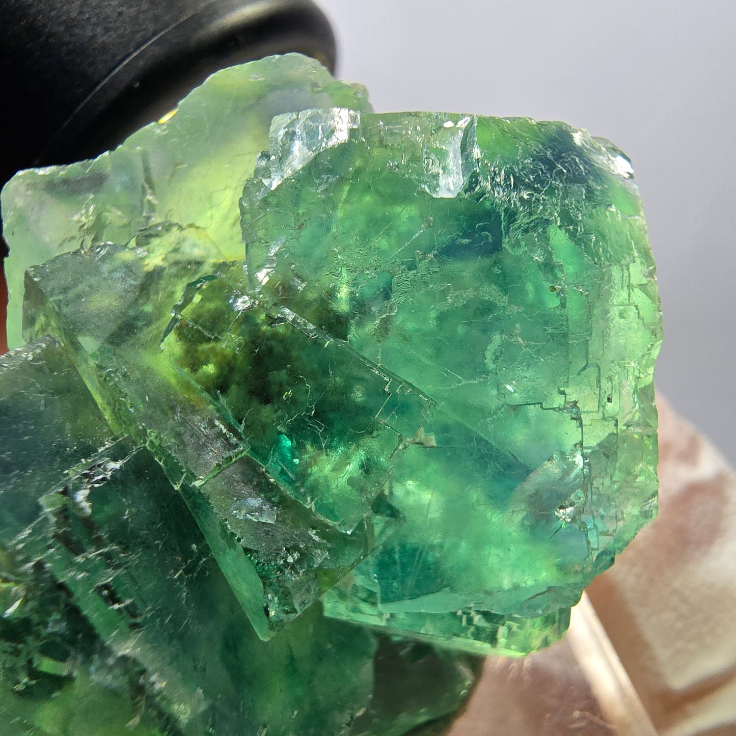 Klarer Phantom Fluorit Würfel parkettiert, grün Okorusu, Namibia 49*36*22mm