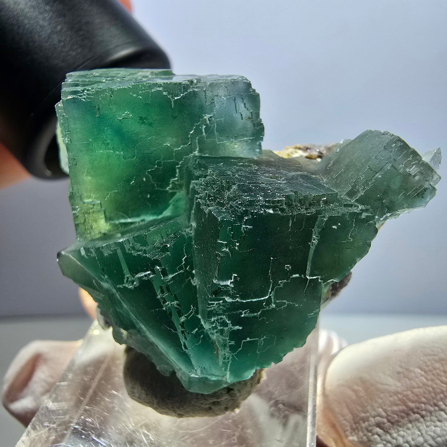 Klarer Phantom Fluorit Würfel parkettiert, grün Okorusu, Namibia 45*33*23mm