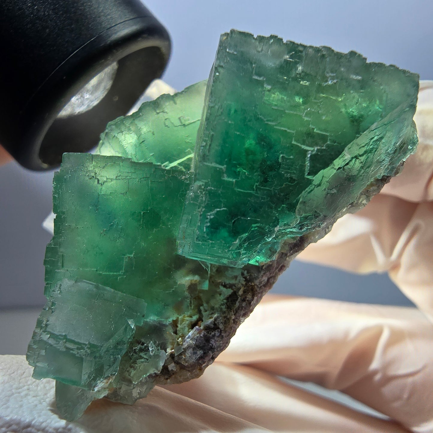 Klarer Phantom Fluorit Würfel parkettiert, grün Okorusu, Namibia 45*33*23mm