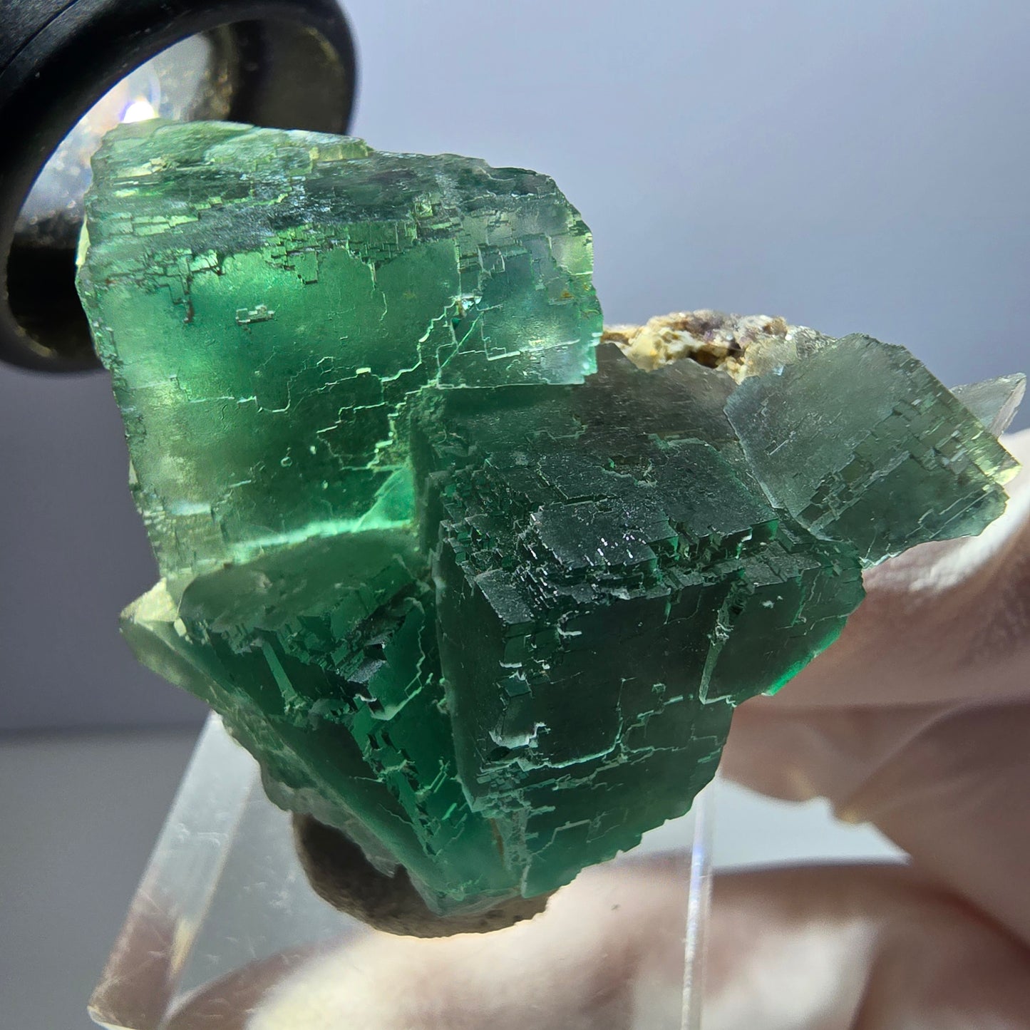 Klarer Phantom Fluorit Würfel parkettiert, grün Okorusu, Namibia 45*33*23mm