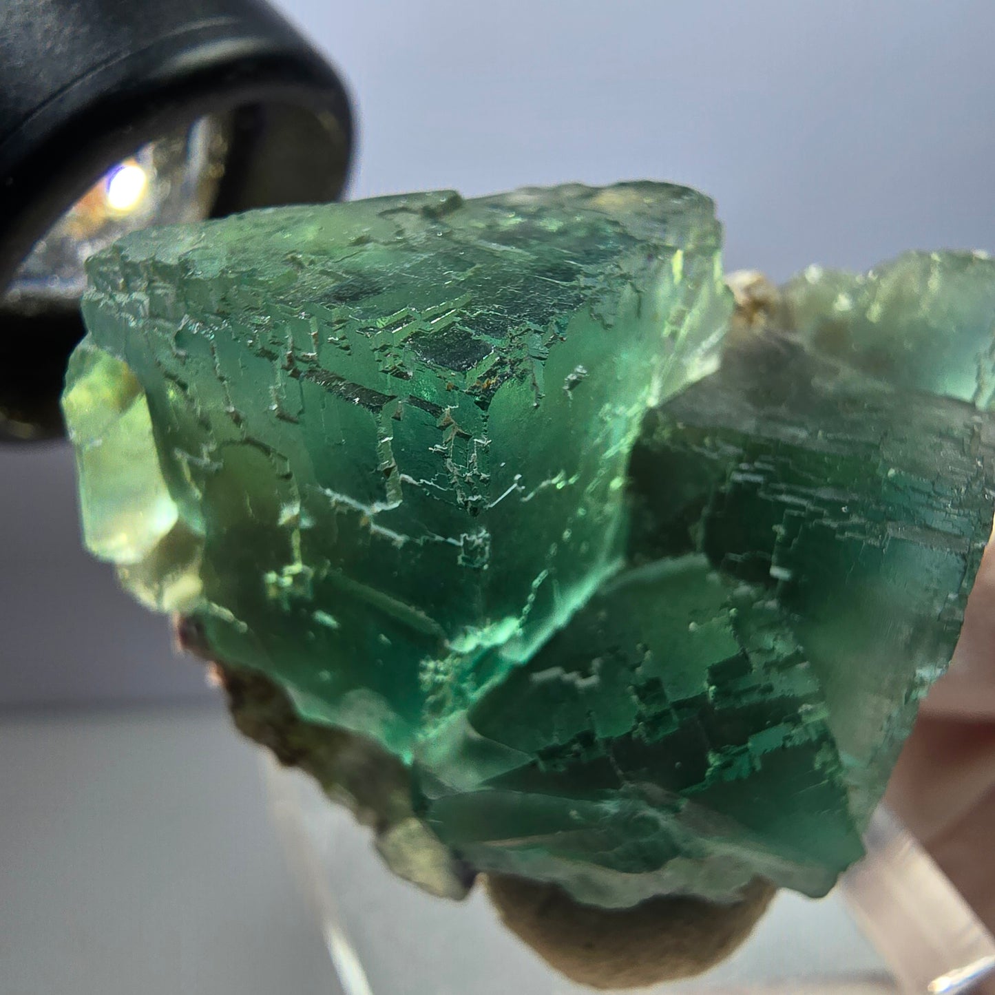 Klarer Phantom Fluorit Würfel parkettiert, grün Okorusu, Namibia 45*33*23mm