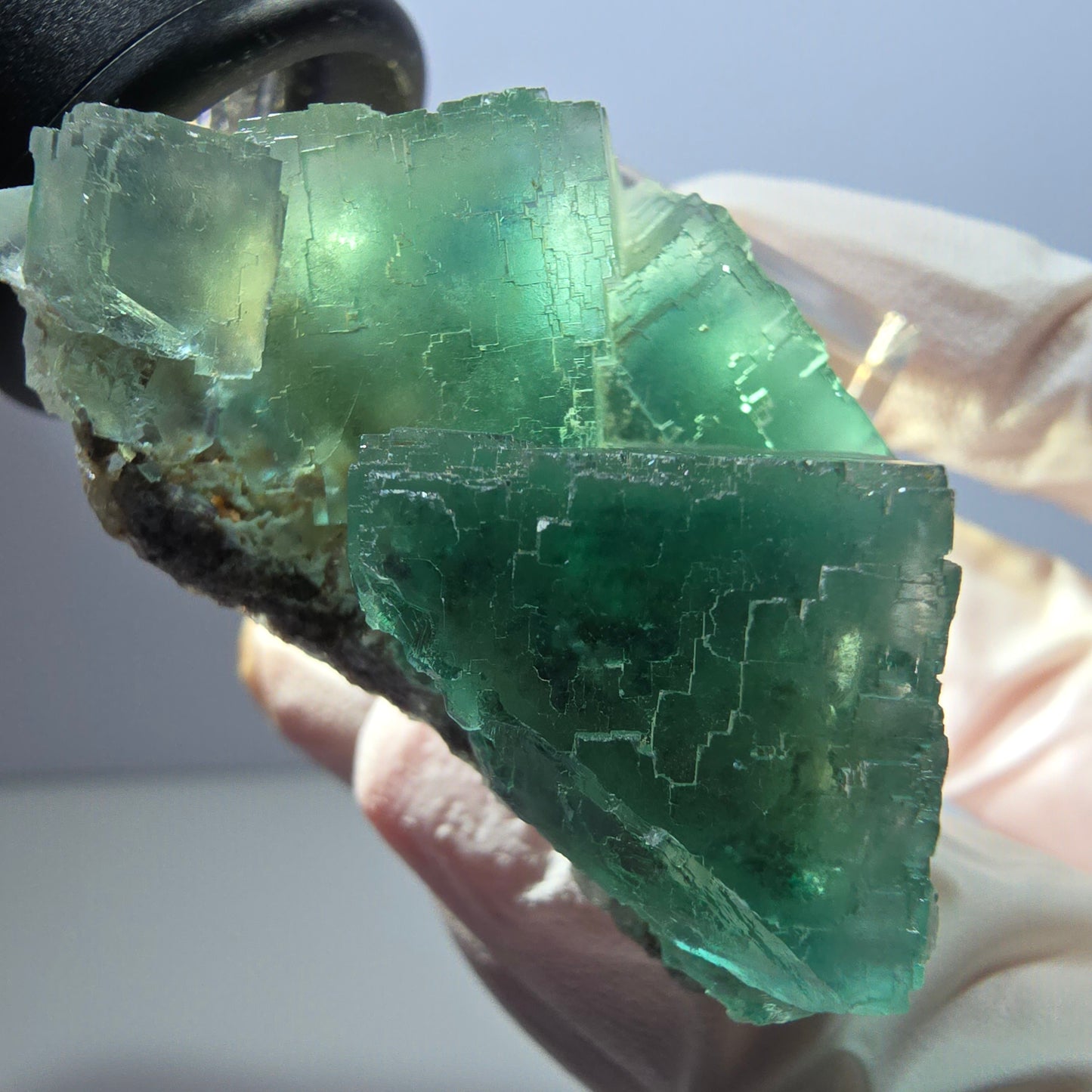 Klarer Phantom Fluorit Würfel parkettiert, grün Okorusu, Namibia 45*33*23mm