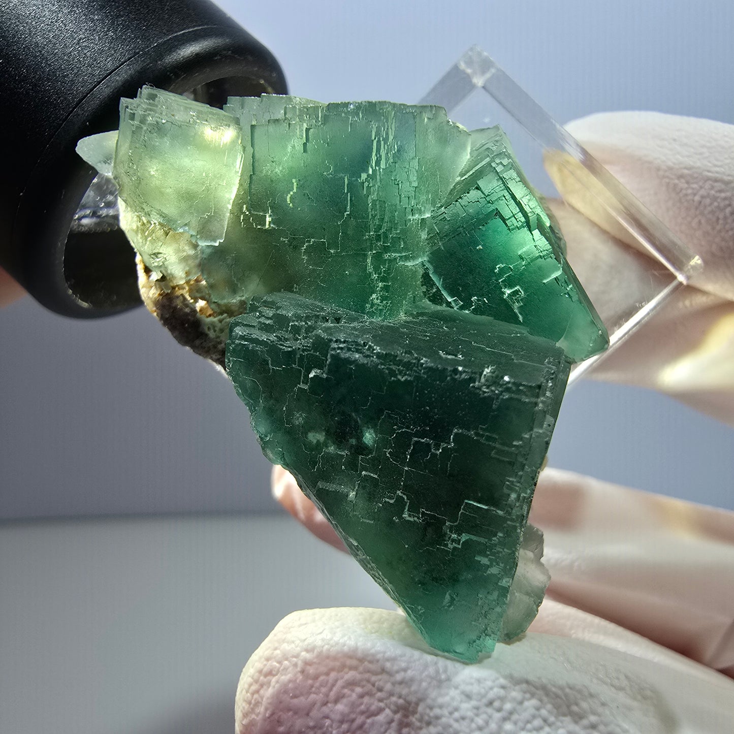 Klarer Phantom Fluorit Würfel parkettiert, grün Okorusu, Namibia 45*33*23mm