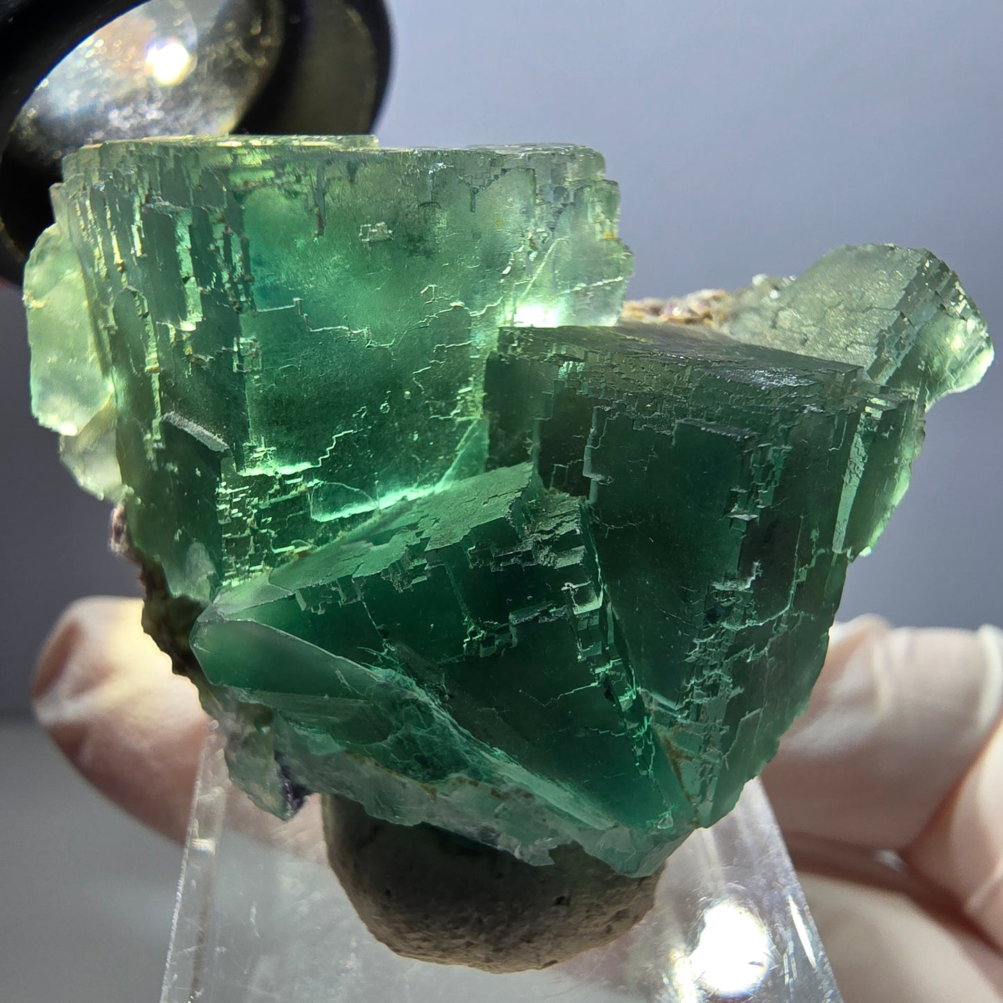 Klarer Phantom Fluorit Würfel parkettiert, grün Okorusu, Namibia 45*33*23mm