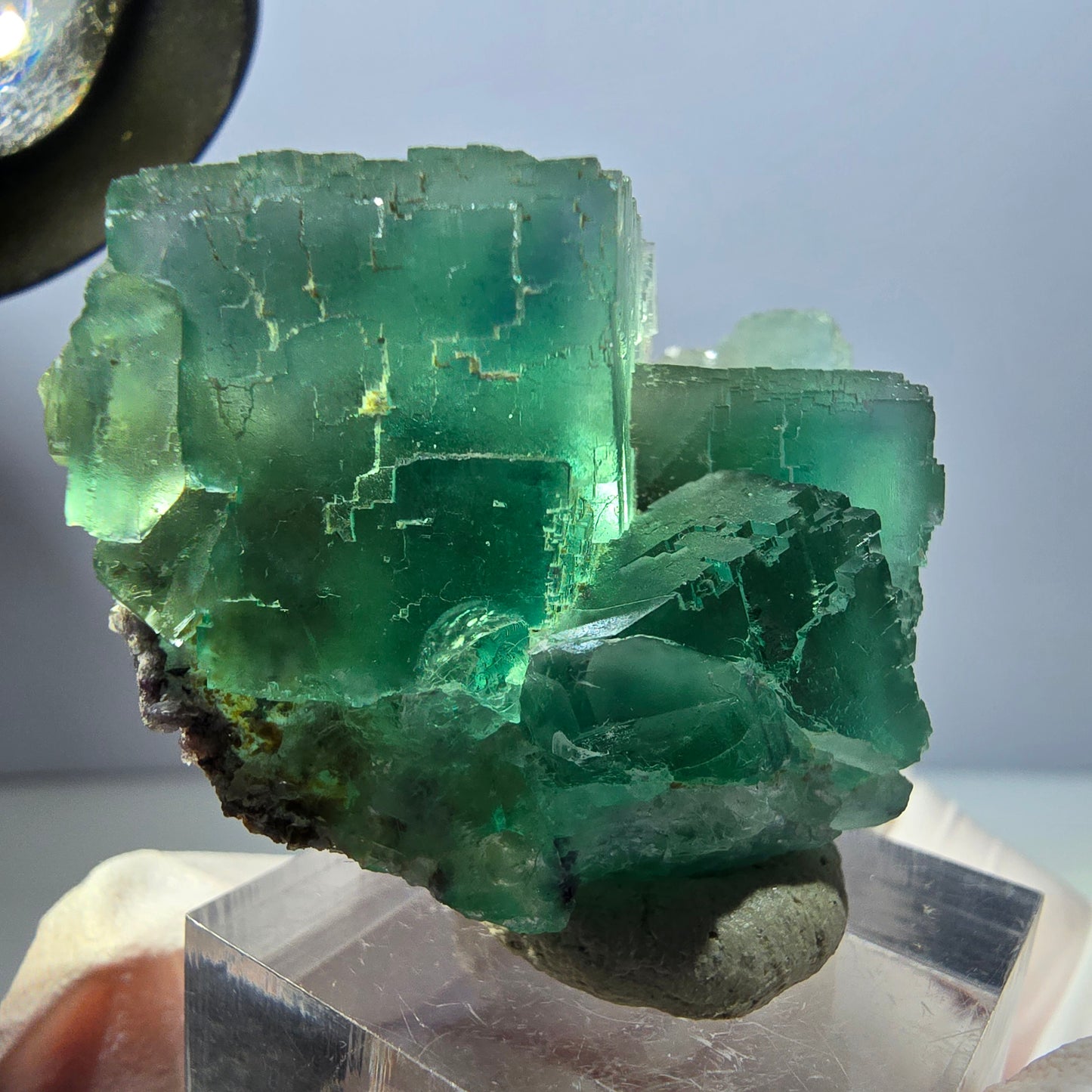 Klarer Phantom Fluorit Würfel parkettiert, grün Okorusu, Namibia 45*33*23mm