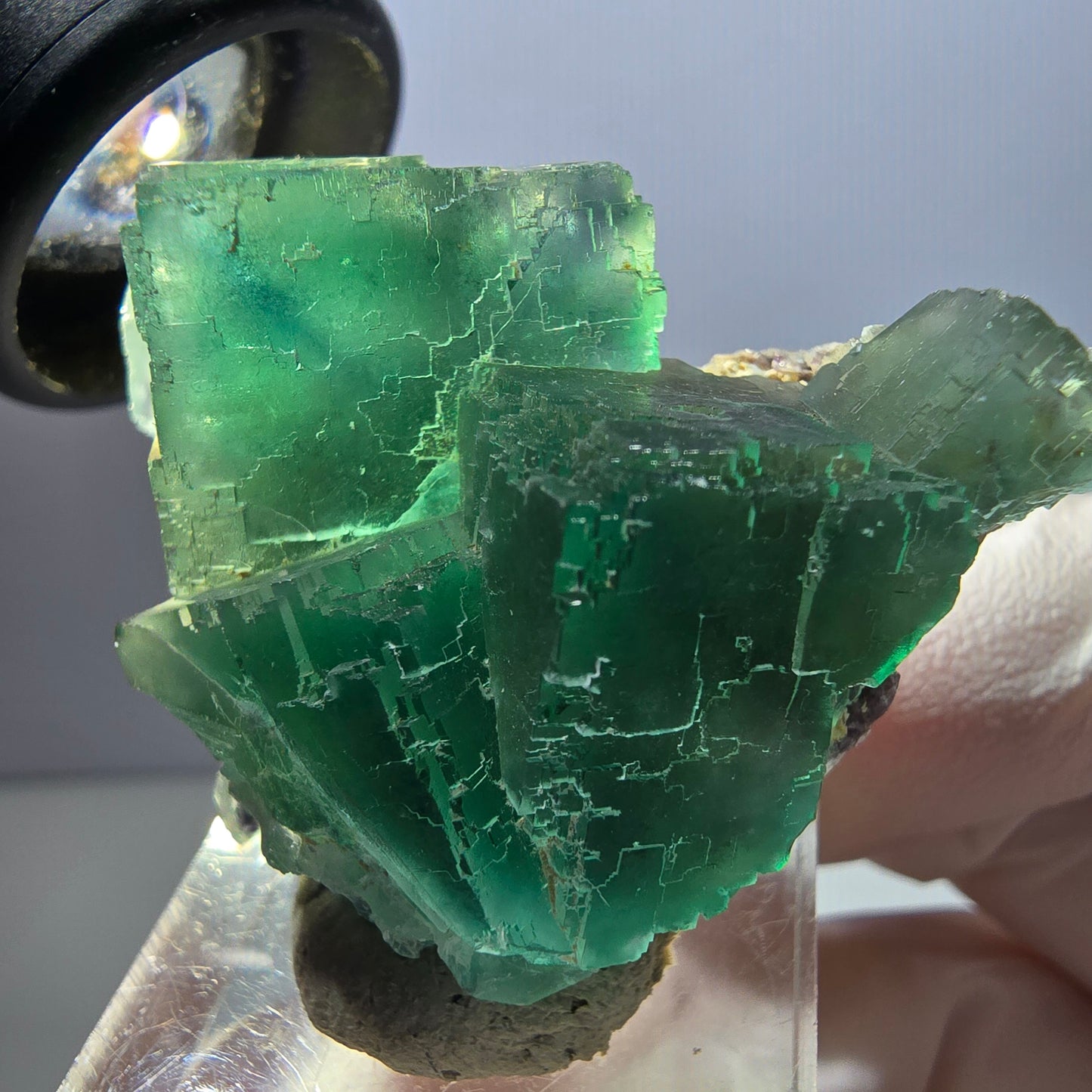 Klarer Phantom Fluorit Würfel parkettiert, grün Okorusu, Namibia 45*33*23mm