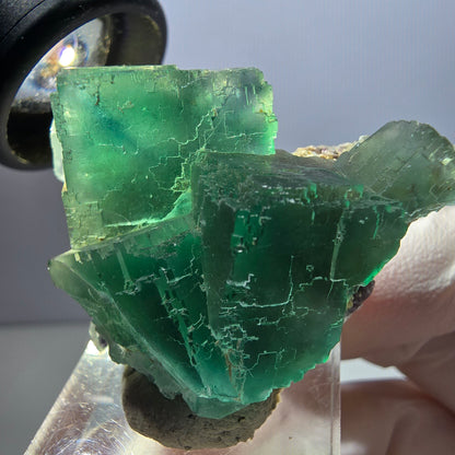 Klarer Phantom Fluorit Würfel parkettiert, grün Okorusu, Namibia 45*33*23mm