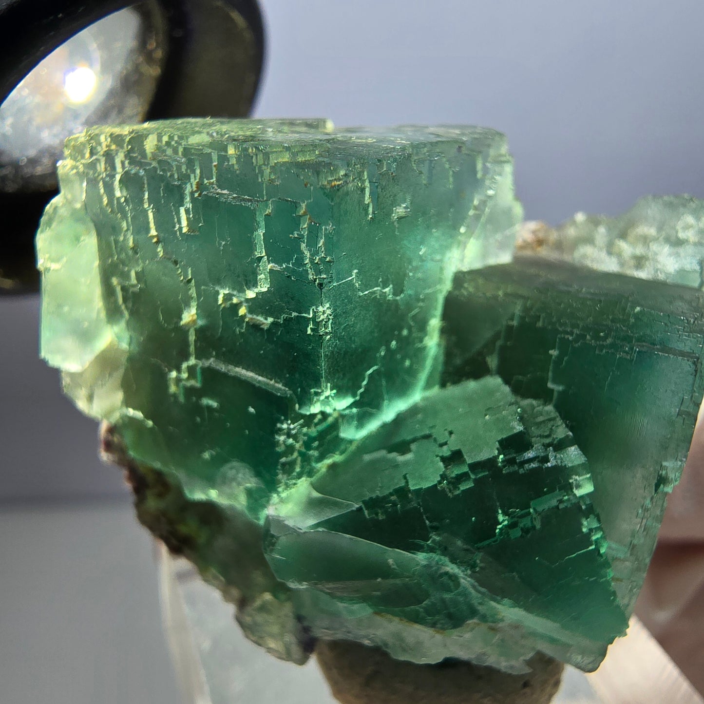 Klarer Phantom Fluorit Würfel parkettiert, grün Okorusu, Namibia 45*33*23mm
