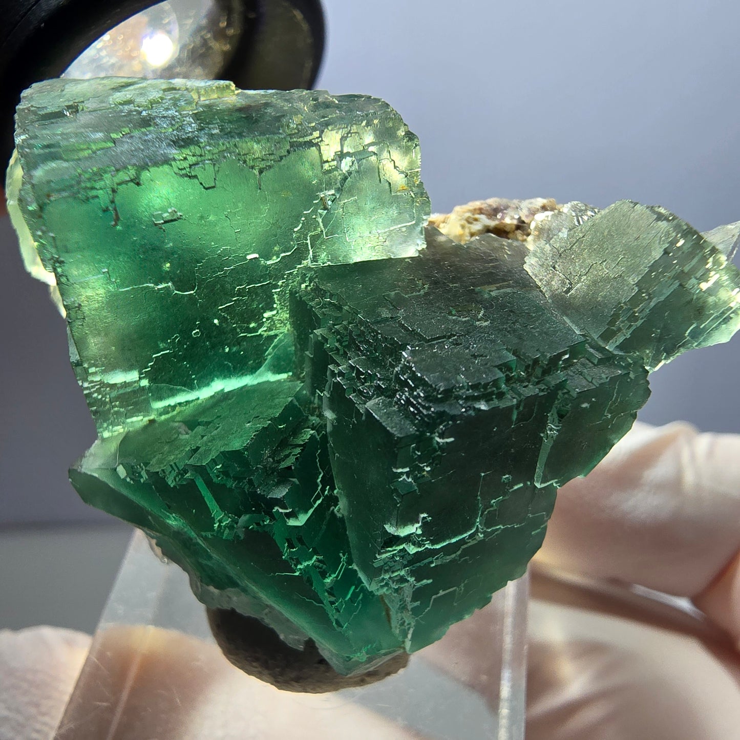 Klarer Phantom Fluorit Würfel parkettiert, grün Okorusu, Namibia 45*33*23mm