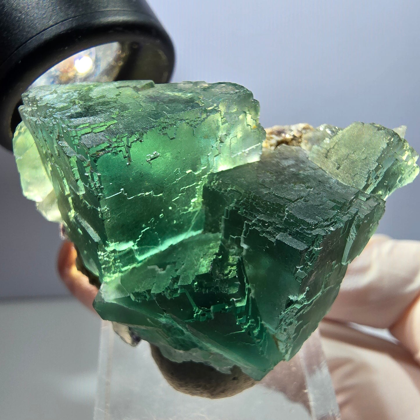 Klarer Phantom Fluorit Würfel parkettiert, grün Okorusu, Namibia 45*33*23mm